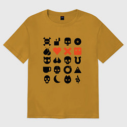 Футболка оверсайз мужская LOVE DEATH ROBOTS LDR, цвет: горчичный