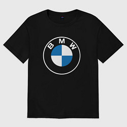 Футболка оверсайз мужская BMW LOGO 2020, цвет: черный
