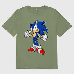 Футболка оверсайз мужская Sonic, цвет: авокадо