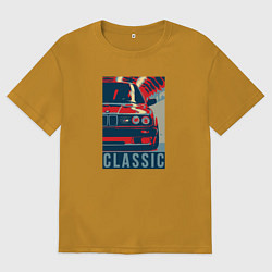 Футболка оверсайз мужская BMW e30 classic, цвет: горчичный