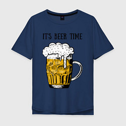 Футболка оверсайз мужская It's beer time, цвет: тёмно-синий