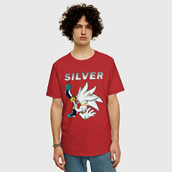 Футболка оверсайз мужская SONIC Silver, цвет: красный — фото 2