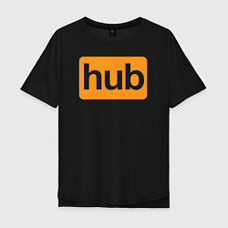 Футболка оверсайз мужская Hub, цвет: черный