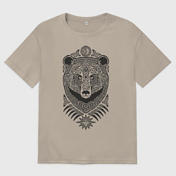 Футболка оверсайз мужская Медведь, цвет: миндальный