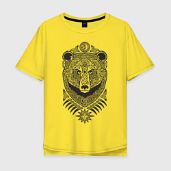 Футболка оверсайз мужская Медведь, цвет: желтый