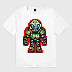 Футболка оверсайз мужская DOOM Eternal 8bit, цвет: белый