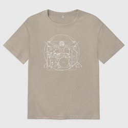 Мужская футболка оверсайз Витрувианский барабанщик 2