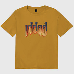 Футболка оверсайз мужская IDDQD DOOM, цвет: горчичный