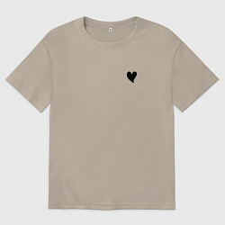 Футболка оверсайз мужская СЕРДЕЧКО, цвет: миндальный