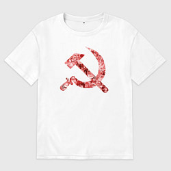 Футболка оверсайз мужская Ахегао СССР, цвет: белый