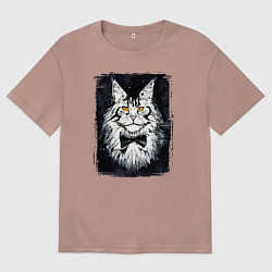 Футболка оверсайз мужская Hello kittys!, цвет: пыльно-розовый