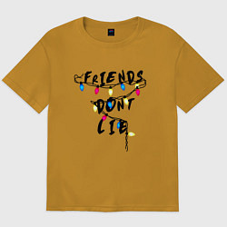 Футболка оверсайз мужская Friends dont lie, цвет: горчичный