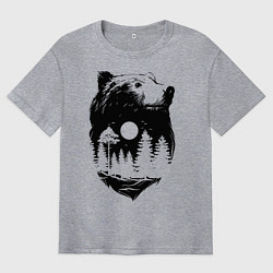 Футболка оверсайз мужская Bear, цвет: меланж