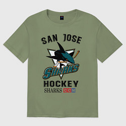 Футболка оверсайз мужская SAN JOSE SHARKS, цвет: авокадо