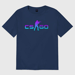 Футболка оверсайз мужская CS GO NEON, цвет: тёмно-синий