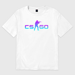 Футболка оверсайз мужская CS GO NEON, цвет: белый