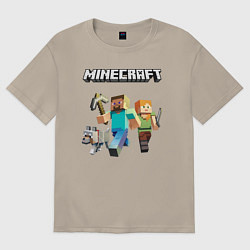 Футболка оверсайз мужская MINECRAFT, цвет: миндальный