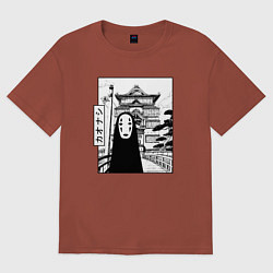 Футболка оверсайз мужская No-Face Spirited Away Ghibli, цвет: кирпичный