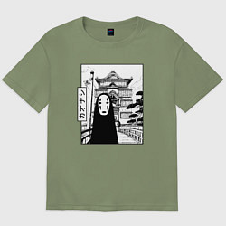 Футболка оверсайз мужская No-Face Spirited Away Ghibli, цвет: авокадо