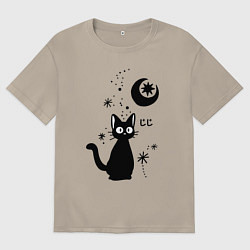Футболка оверсайз мужская Jiji Cat, цвет: миндальный