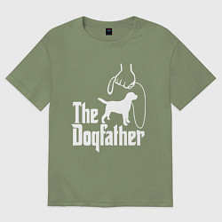 Футболка оверсайз мужская The Dogfather - пародия, цвет: авокадо