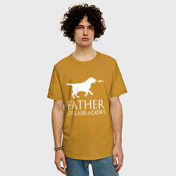 Футболка оверсайз мужская Отец Лабрадоров, цвет: горчичный — фото 2