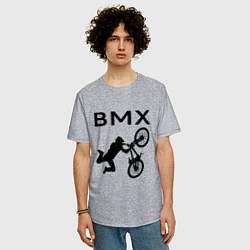 Футболка оверсайз мужская Велоспорт BMX Z, цвет: меланж — фото 2