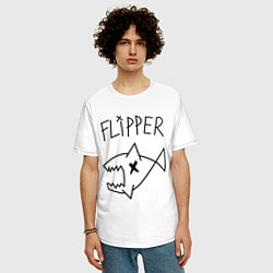 Футболка оверсайз мужская Nirvana Flipper, цвет: белый — фото 2