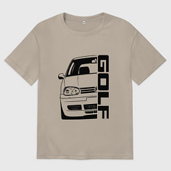 Футболка оверсайз мужская Volkswagen Golf Z, цвет: миндальный