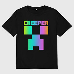 Футболка оверсайз мужская MINECRAFT CREEPER, цвет: черный