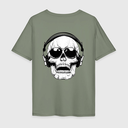 Мужская футболка оверсайз Skull Music lover / Авокадо – фото 2