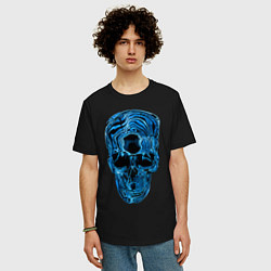 Футболка оверсайз мужская Skull - illusion, цвет: черный — фото 2