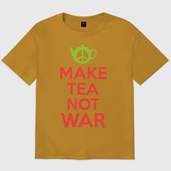 Футболка оверсайз мужская Make tea not war, цвет: горчичный