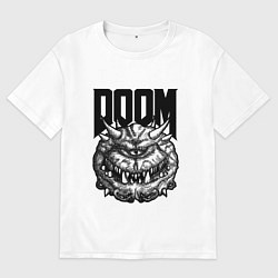 Футболка оверсайз мужская КАКОДЕМОН DOOM Z, цвет: белый