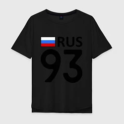 Футболка оверсайз мужская RUS 93, цвет: черный
