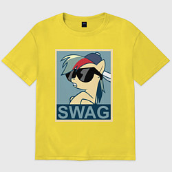 Футболка оверсайз мужская Rainbow Dash swag, цвет: желтый
