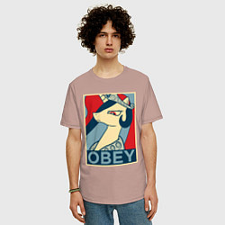 Футболка оверсайз мужская Trixie OBEY, цвет: пыльно-розовый — фото 2