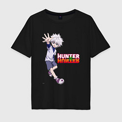 Футболка оверсайз мужская Киллуа Hunter x Hunter, цвет: черный