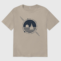 Футболка оверсайз мужская Парус, цвет: миндальный