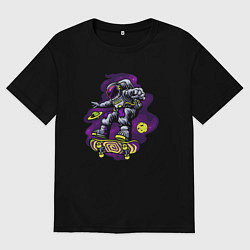 Футболка оверсайз мужская Space skateboard, цвет: черный