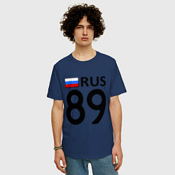 Футболка оверсайз мужская RUS 89, цвет: тёмно-синий — фото 2