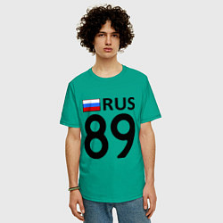 Футболка оверсайз мужская RUS 89 цвета зеленый — фото 2