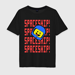 Футболка оверсайз мужская Spaceship, цвет: черный