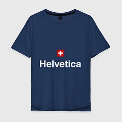 Футболка оверсайз мужская Helvetica Type, цвет: тёмно-синий