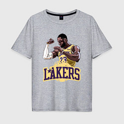 Футболка оверсайз мужская LeBron - Lakers, цвет: меланж