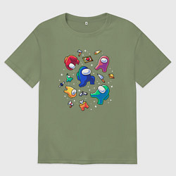 Футболка оверсайз мужская Among Us, цвет: авокадо