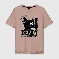 Футболка оверсайз мужская Bendy And The Ink Machine, цвет: пыльно-розовый