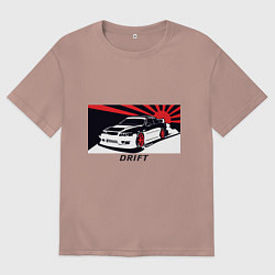 Футболка оверсайз мужская Дрифт, цвет: пыльно-розовый