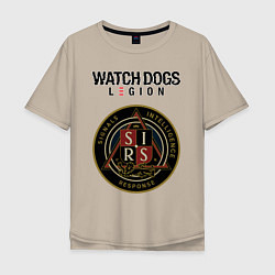Футболка оверсайз мужская S I R S Watch Dogs Legion, цвет: миндальный