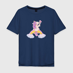 Мужская футболка оверсайз Pony unicorn on a rainbow